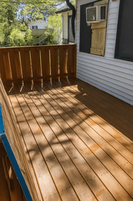 Completed wood deck